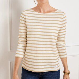 Talbots Metallic Fleur Tee Shirt Size 3X Ivory Gold